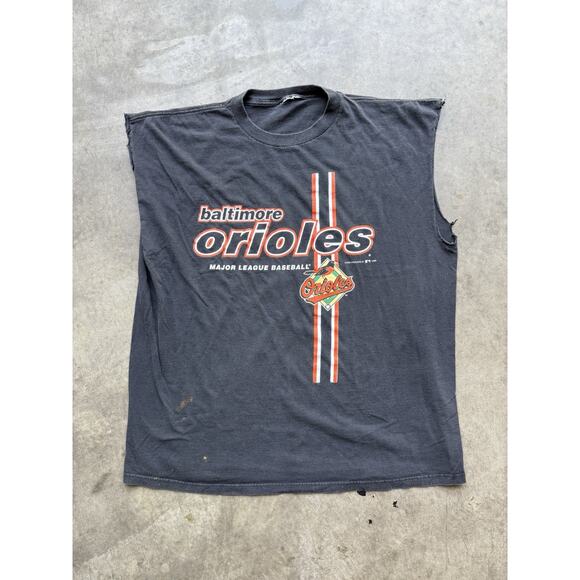 Vintage Baltimore Orioles Sleeveless Running Shirt Logo Athletic MLB Old Logo 99 - Picture 1 of 8